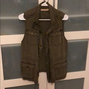 Max Jeans Army Green Canvas Utility Vest
